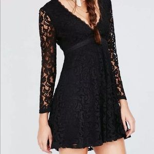 NWT Urban Outfitters Black Lace Babydoll Dress